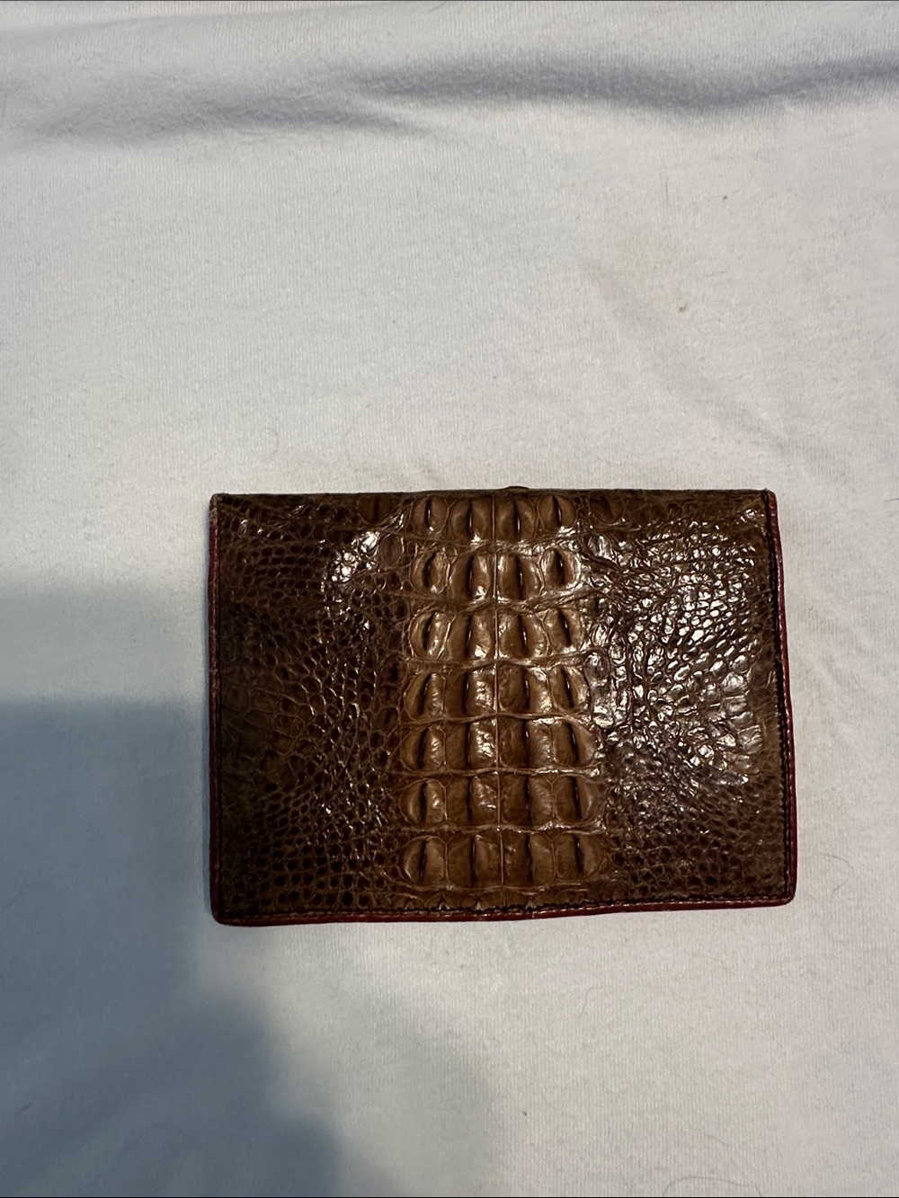 Brown Croc-Embossed Leather Wallet